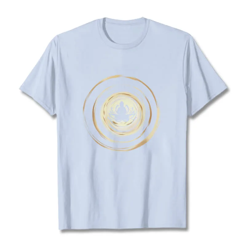Mythstone Meditating Buddha Lotus Pattern Tee T-shirt - Image 19