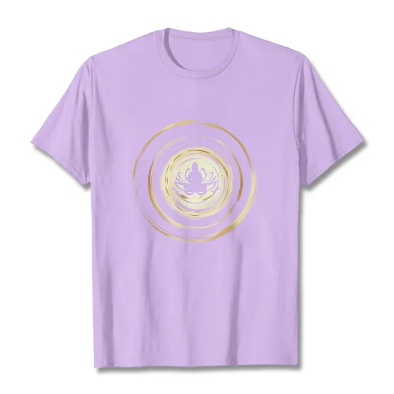 Mythstone Meditating Buddha Lotus Pattern Tee T-shirt - Image 17