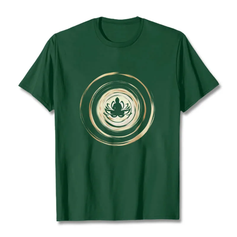 Mythstone Meditating Buddha Lotus Pattern Tee T-shirt - Image 11