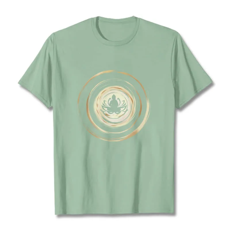 Mythstone Meditating Buddha Lotus Pattern Tee T-shirt - Image 15