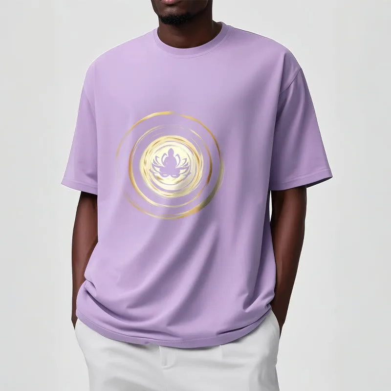 Mythstone Meditating Buddha Lotus Pattern Tee T-shirt - Image 18