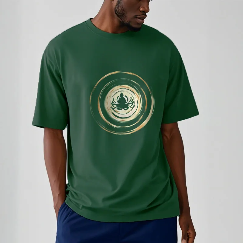 Mythstone Meditating Buddha Lotus Pattern Tee T-shirt - Image 12