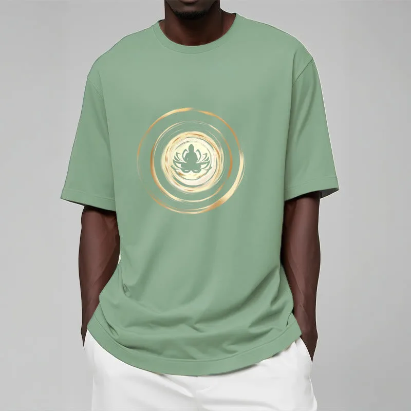 Mythstone Meditating Buddha Lotus Pattern Tee T-shirt - Image 16
