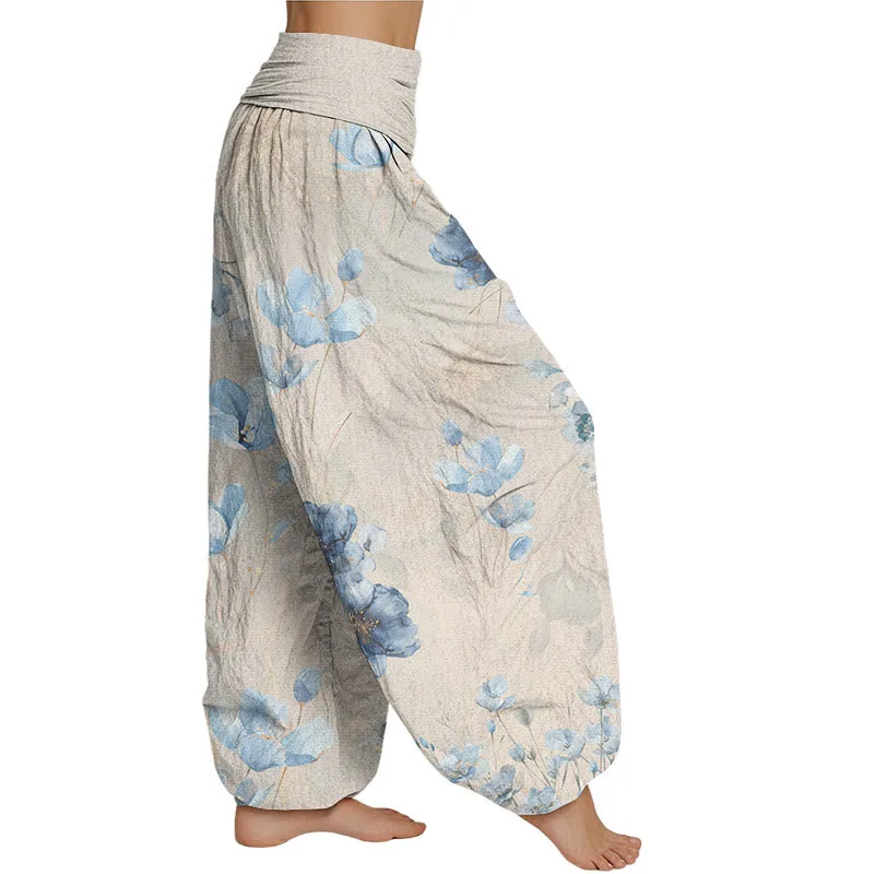 Mythstone Blooming Varying Flower Pattern Women's Elastic Waist Harem Pants - Image 6