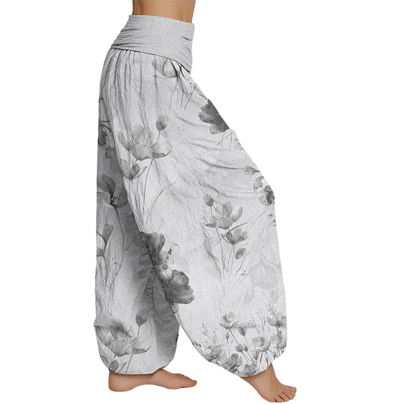 Mythstone Blooming Varying Flower Pattern Women's Elastic Waist Harem Pants - Image 9