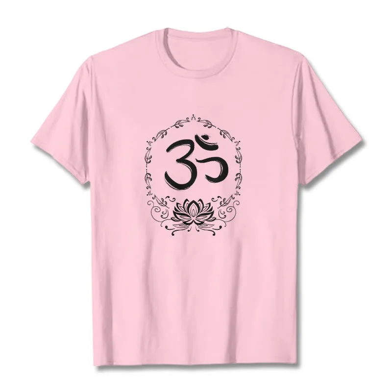 Mythstone OM Lotus Sketch Cotton Tee T-shirt - Image 15