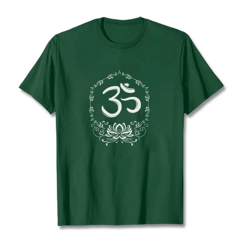 Mythstone OM Lotus Sketch Cotton Tee T-shirt - Image 6