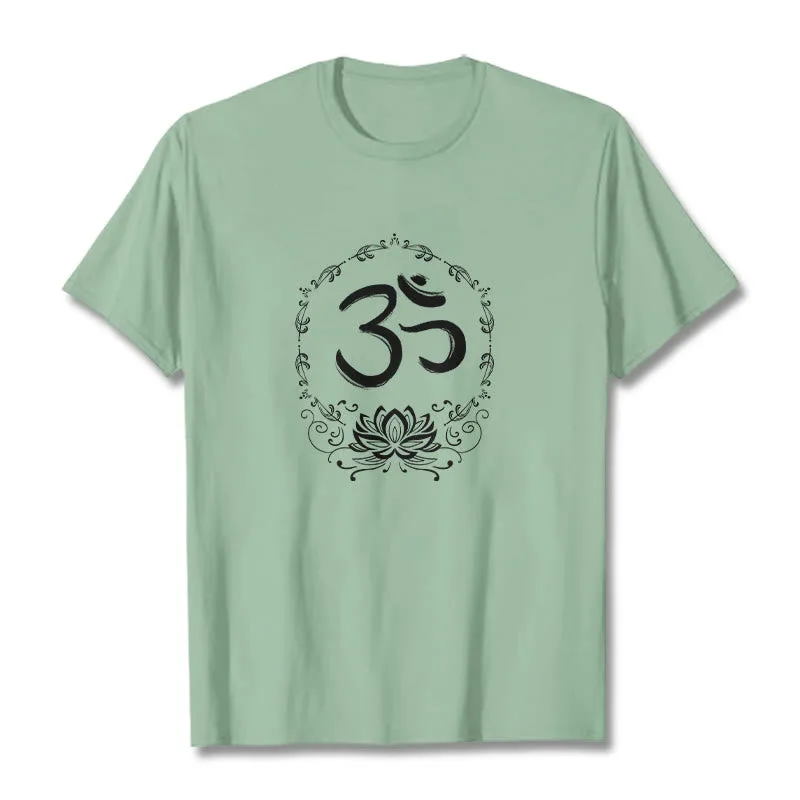 Mythstone OM Lotus Sketch Cotton Tee T-shirt - Image 19