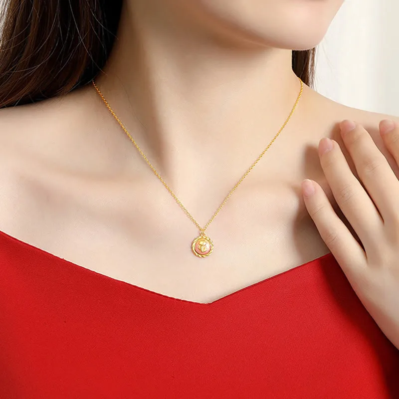 Mythstone 925 Sterling Silver Golden Year Of The Snake Calm Necklace Pendant - Image 5