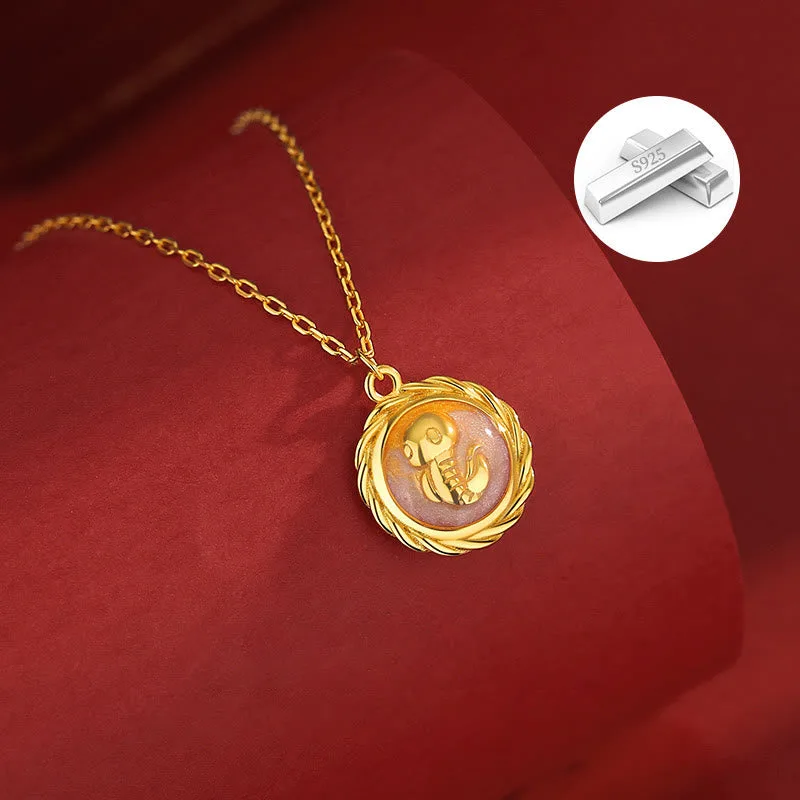 Mythstone 925 Sterling Silver Golden Year Of The Snake Calm Necklace Pendant - Image 4