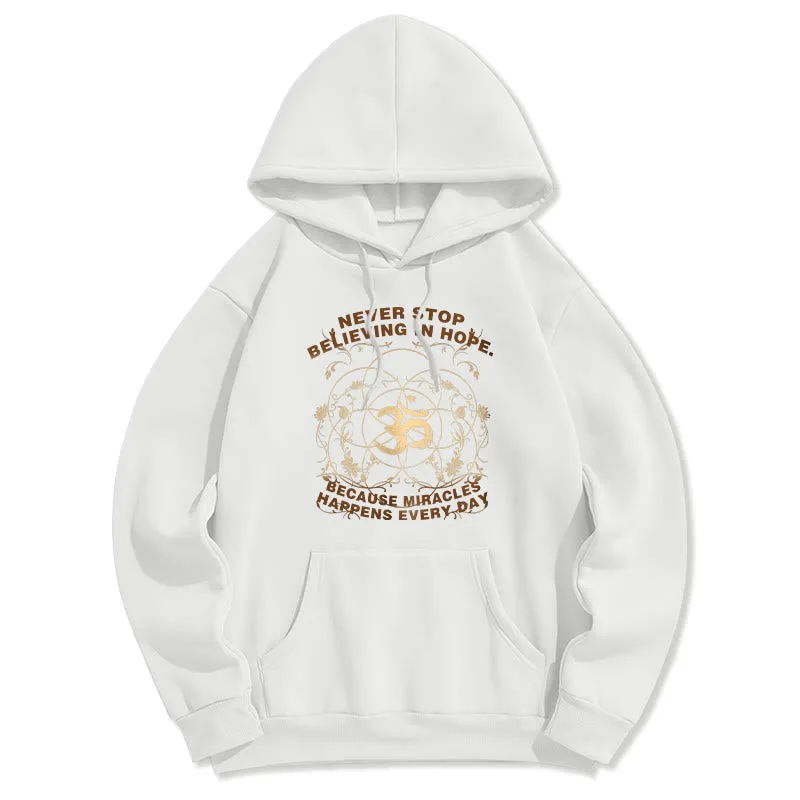 Mythstone Never Stop Believing In Hope Om Lotus Design Fleece Lined Hoodie - Image 14