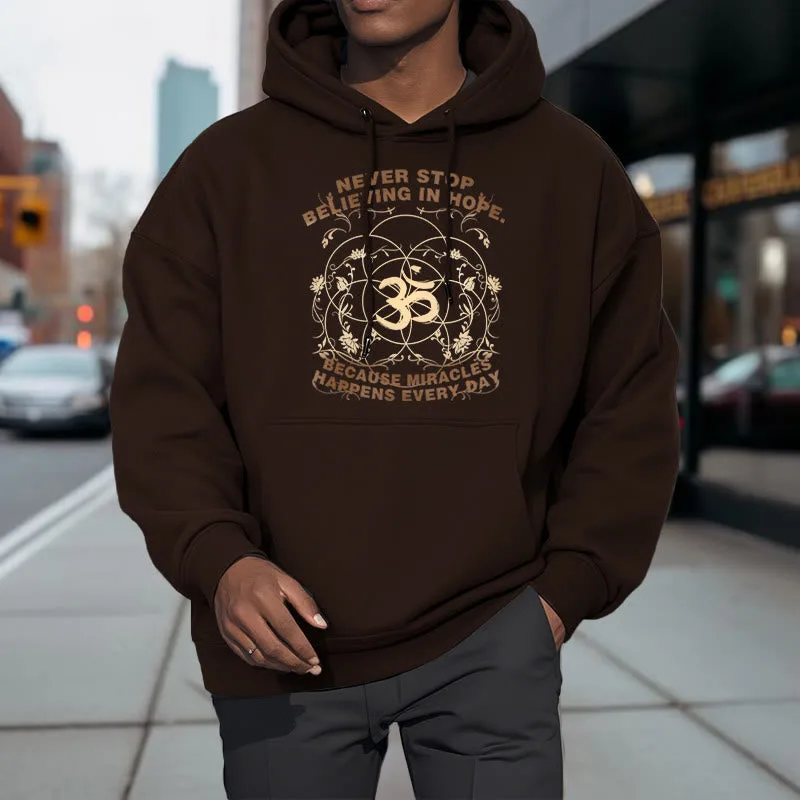 Mythstone Never Stop Believing In Hope Om Lotus Design Fleece Lined Hoodie - Image 27