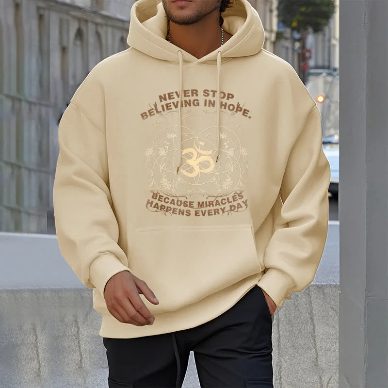 Mythstone Never Stop Believing In Hope Om Lotus Design Fleece Lined Hoodie - Image 19