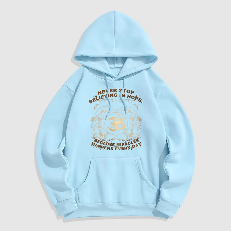 Mythstone Never Stop Believing In Hope Om Lotus Design Fleece Lined Hoodie - Image 30