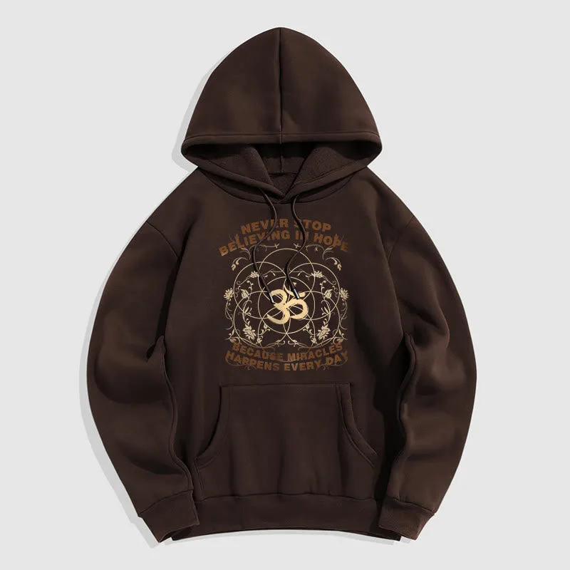 Mythstone Never Stop Believing In Hope Om Lotus Design Fleece Lined Hoodie - Image 26
