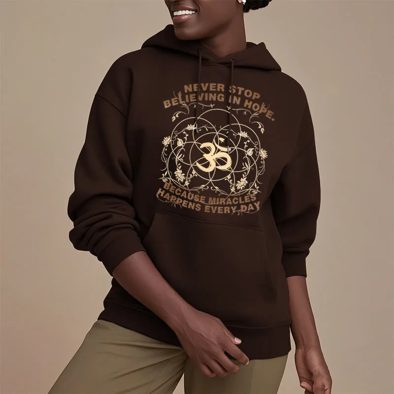 Mythstone Never Stop Believing In Hope Om Lotus Design Fleece Lined Hoodie - Image 28