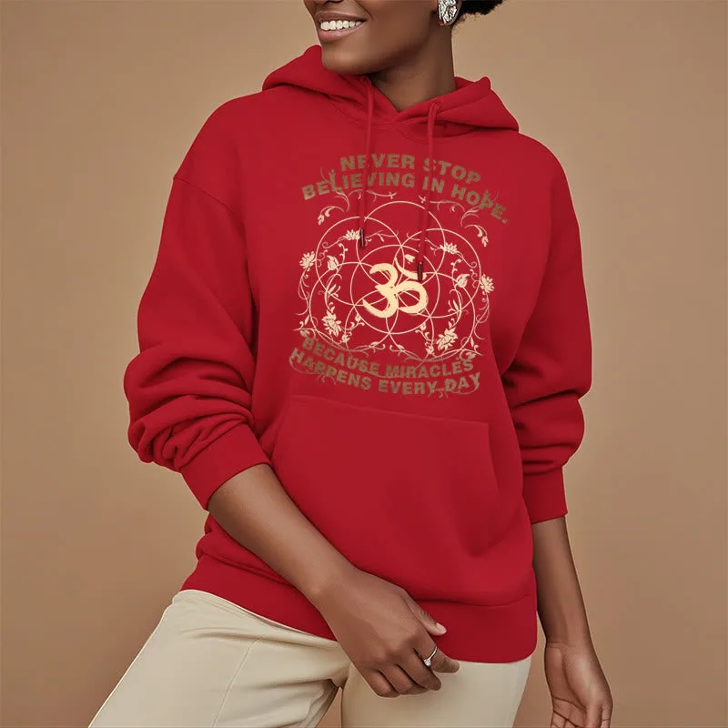 Mythstone Never Stop Believing In Hope Om Lotus Design Fleece Lined Hoodie - Image 24