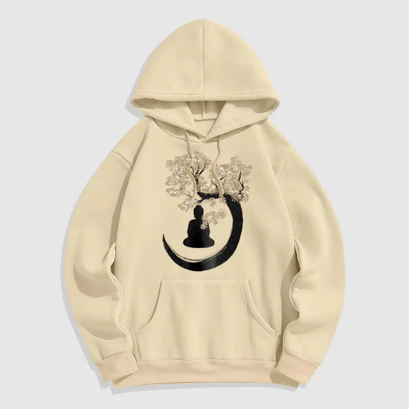 Mythstone Buddha Sitting Under The Tree Fleece Lined Hoodie - Image 10