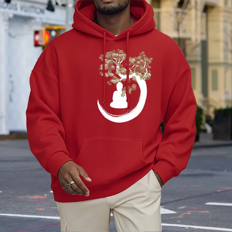 Mythstone Buddha Sitting Under The Tree Fleece Lined Hoodie - Image 23