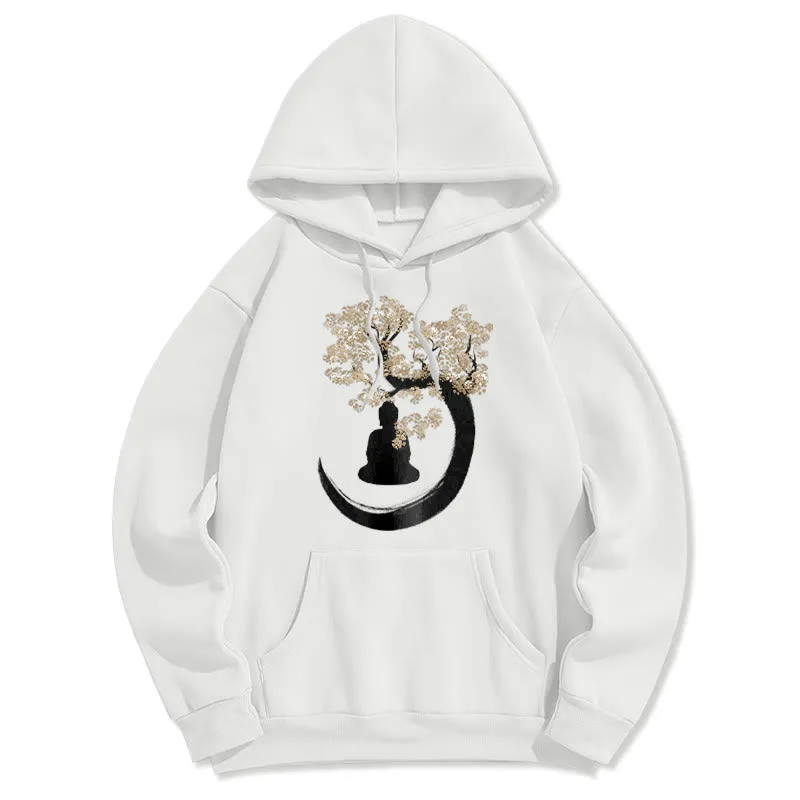 Mythstone Buddha Sitting Under The Tree Fleece Lined Hoodie - Image 18