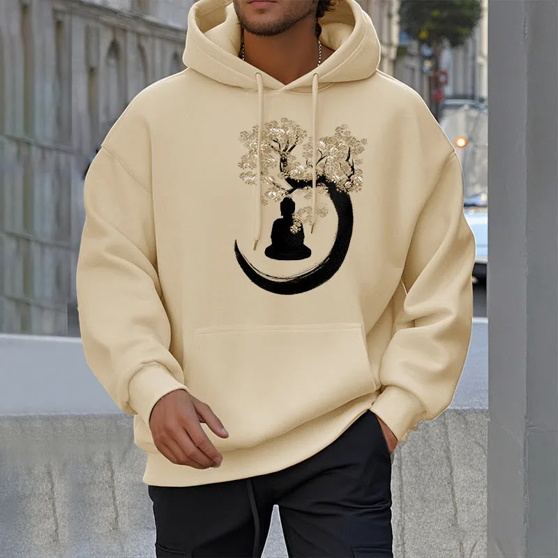 Mythstone Buddha Sitting Under The Tree Fleece Lined Hoodie - Image 11