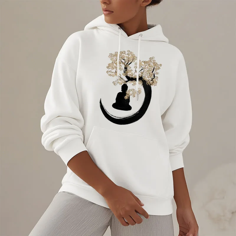 Mythstone Buddha Sitting Under The Tree Fleece Lined Hoodie - Image 20