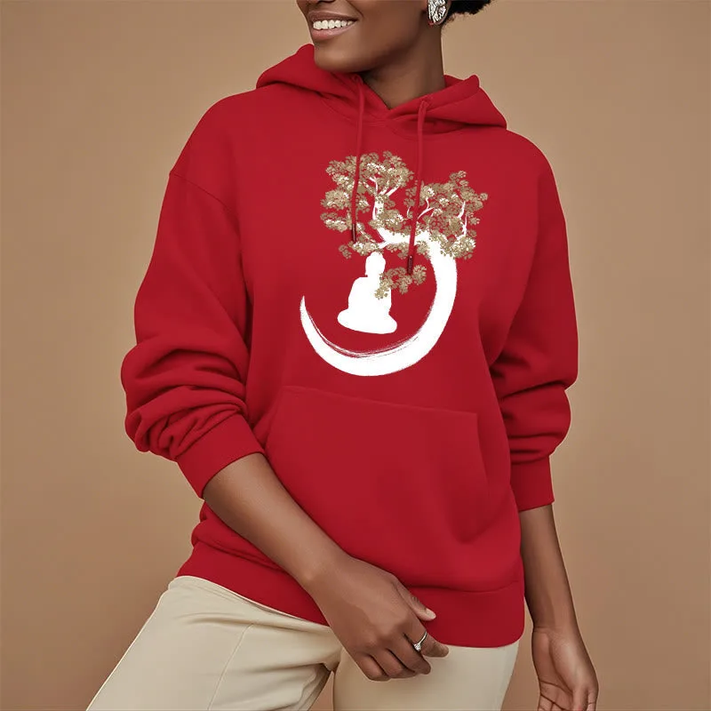 Mythstone Buddha Sitting Under The Tree Fleece Lined Hoodie - Image 24