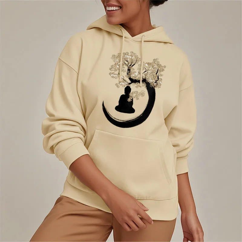 Mythstone Buddha Sitting Under The Tree Fleece Lined Hoodie - Image 12