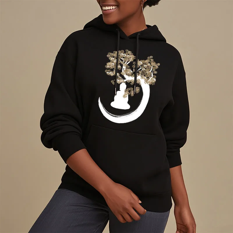 Mythstone Buddha Sitting Under The Tree Fleece Lined Hoodie - Image 16