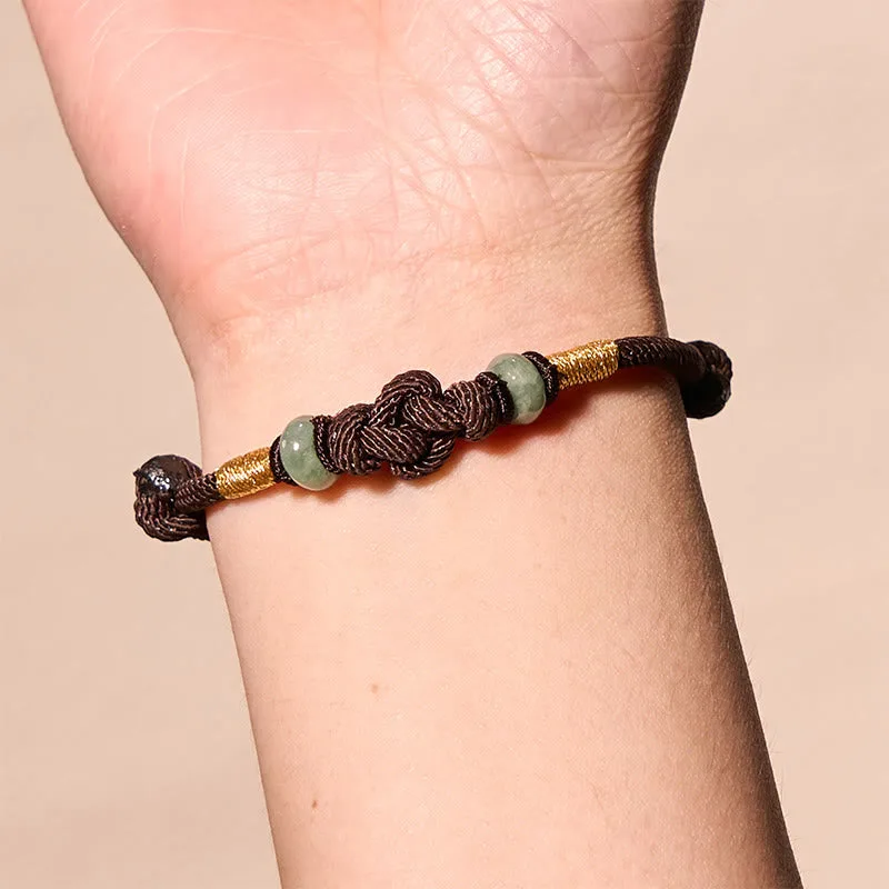 Mythstone Red String Jade Luck Fortune Knot Braided Couple Bracelet - Image 22