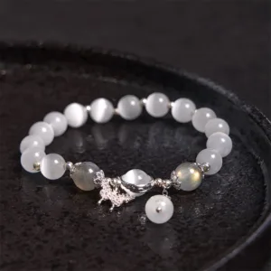 Mythstone Cat's Eye Moonstone Butterfly Star Charm Support Bracelet