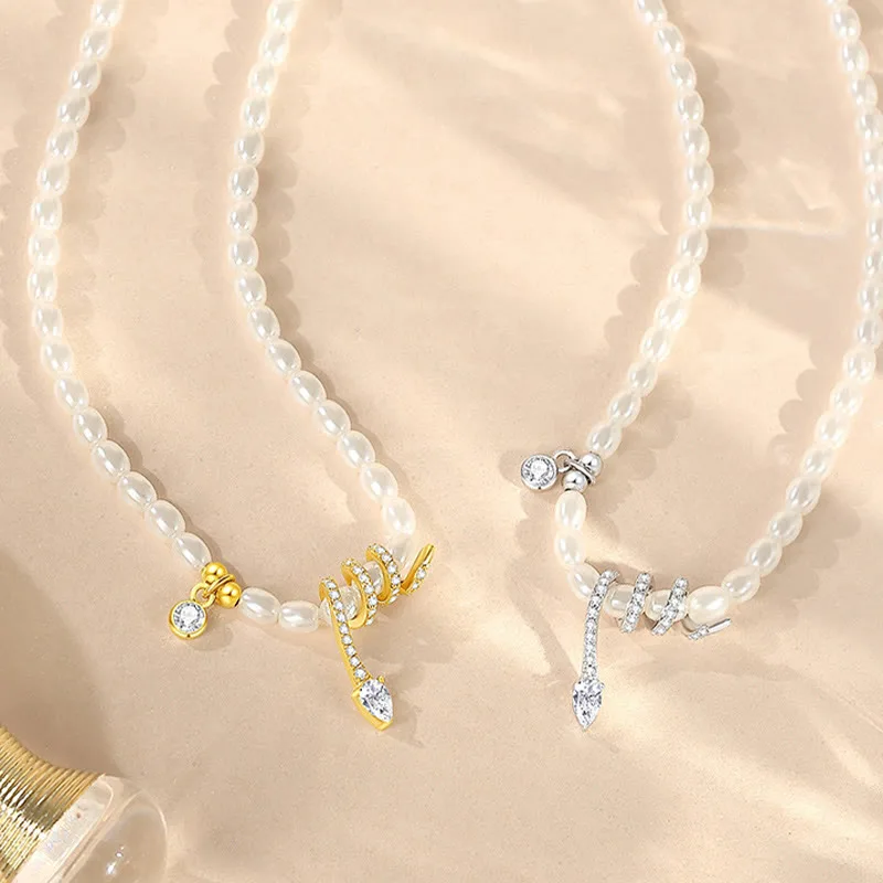 Mythstone 925 Sterling Silver Year Of The Snake Pearl Bracelet Necklace Pendant - Image 4