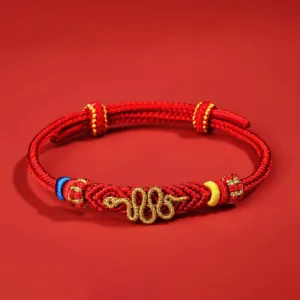 Mythstone Red String Eight Thread Peace Knot Year Of The Snake Protection Braided Bracelet