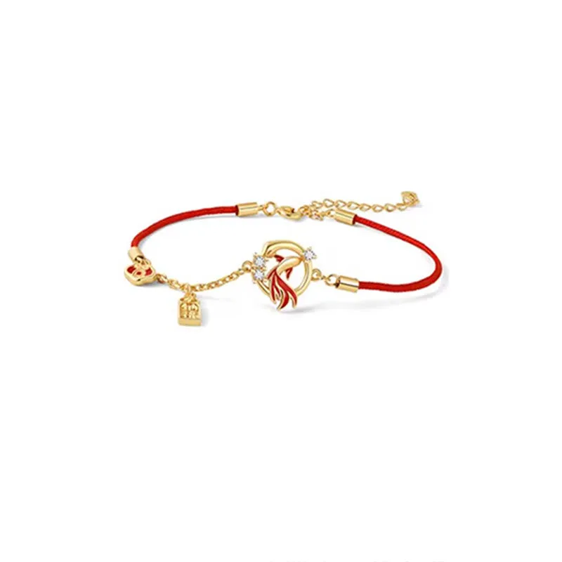 Mythstone Red String 925 Sterling Silver Copper Coin Koi Fish Year Of The Snake Luck Bracelet - Image 10