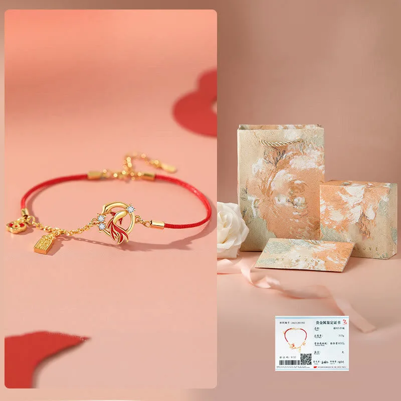 Mythstone Red String 925 Sterling Silver Copper Coin Koi Fish Year Of The Snake Luck Bracelet - Image 13