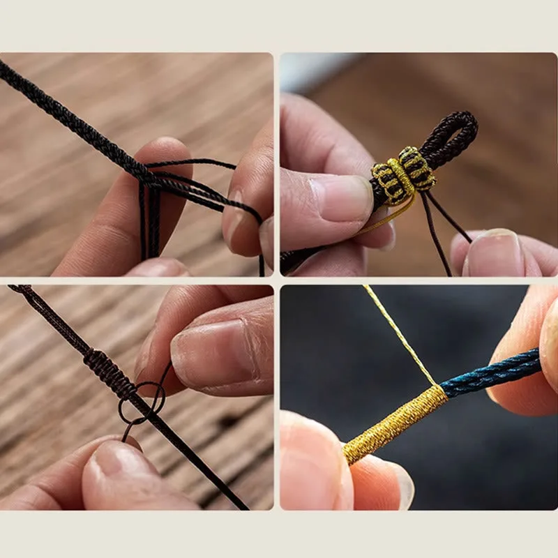 Mythstone 999 Gold Chinese Zodiac Natal Buddha Year of the Snake Luck Handcrafted Rope Bracelet - Image 30