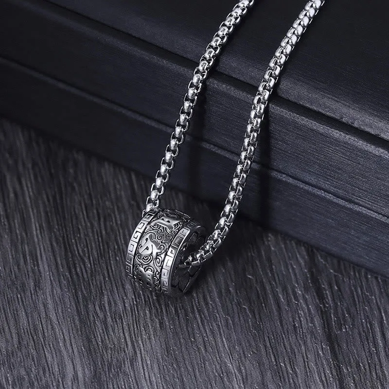 Mythstones Tibetan Om Mani Padme Hum Titanium Steel Peace Necklace Pendant - Image 10