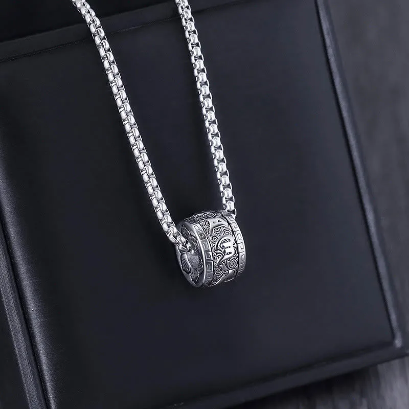 Mythstones Tibetan Om Mani Padme Hum Titanium Steel Peace Necklace Pendant - Image 9