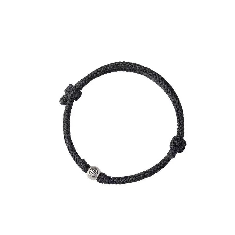 Mythstone Handmade String 925 Sterling Silver Fu Bead Braided Fortune Bracelet - Image 14