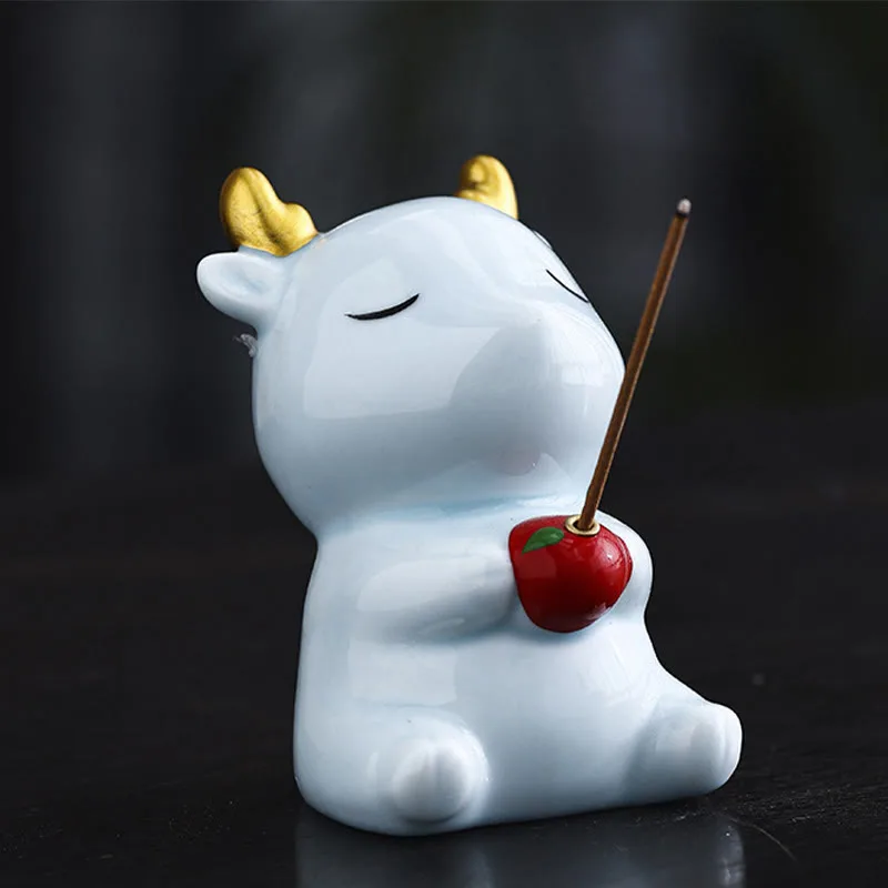 Mythstone Cute Deer Holder Healing Ceramic Incense Burner Desk Decoration - Image 13