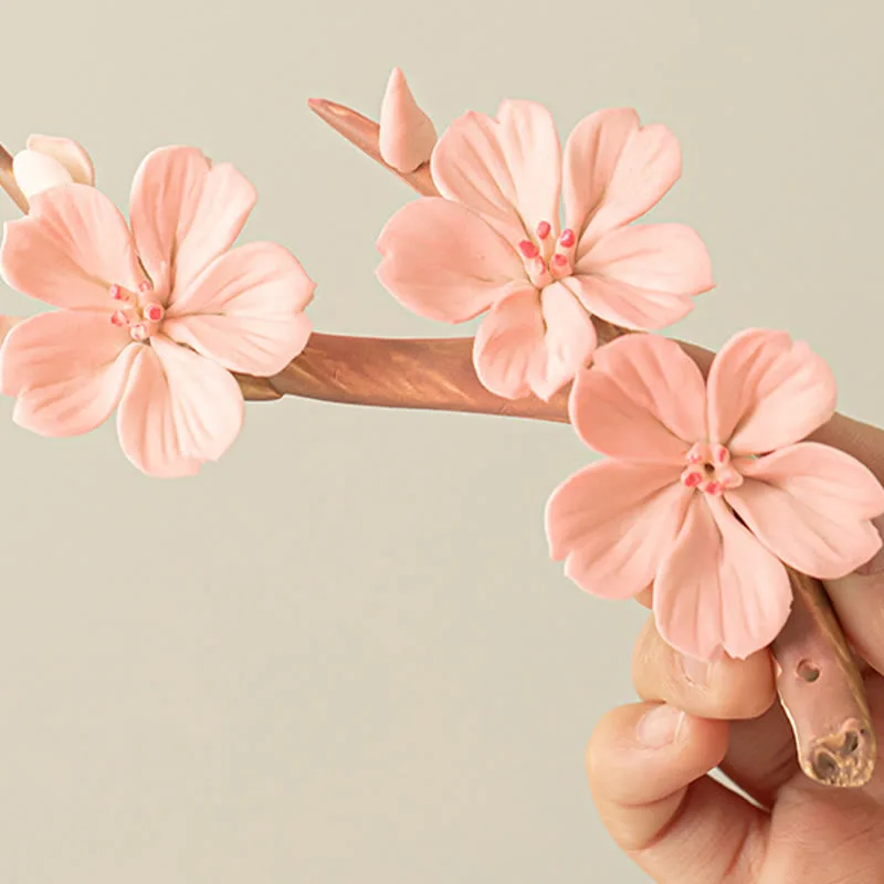 Mythstone Blooming Plum Blossom Branches Ceramic Healing Incense Burner Desk Decoration - Image 12