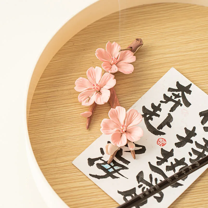 Mythstone Blooming Plum Blossom Branches Ceramic Healing Incense Burner Desk Decoration - Image 10