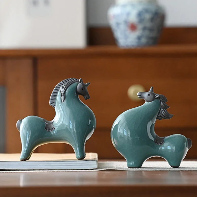 Mythstone Head Down Up Horse Ceramic Success Freedom Home Decoration - Image 2