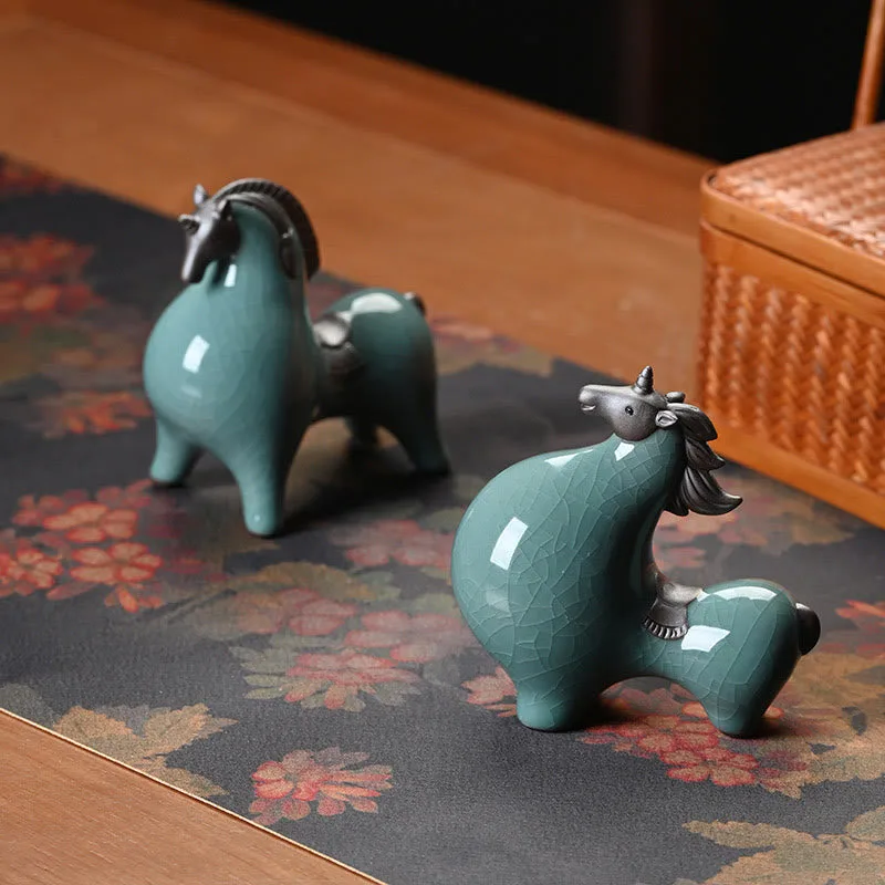 Mythstone Head Down Up Horse Ceramic Success Freedom Home Decoration - Image 3