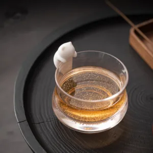 Mythstone Mini Hanging White Cat Tea Pet Ceramic Home Desk Figurine Decoration