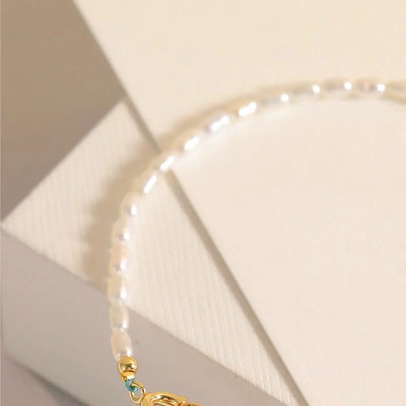 Mythstone 2mm Turquoise Pearl Ultra-thin Beads 14k Gold Plated Copper Wisdom Bracelet - Image 14