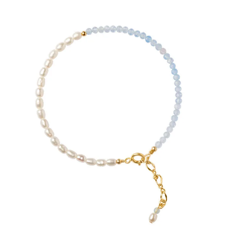 Mythstone 2mm Turquoise Pearl Ultra-thin Beads 14k Gold Plated Copper Wisdom Bracelet - Image 15