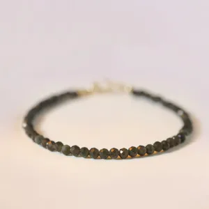 Mythstone Small Black Obsidian Ultra-Thin Beads Transformation Bracelet