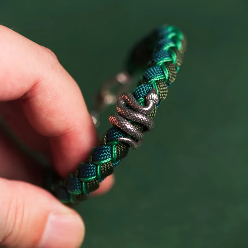 Mythstone Year of the Snake 999 Sterling Silver String Protection Braided Bracelet - Image 4