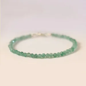 Mythstone 3mm Small Green Aventurine Ultra-Thin Beads Luck Bracelet